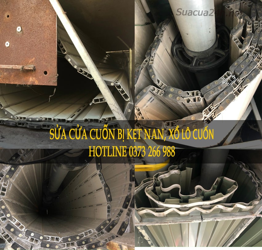 cửa cuốn bị kẹt nan